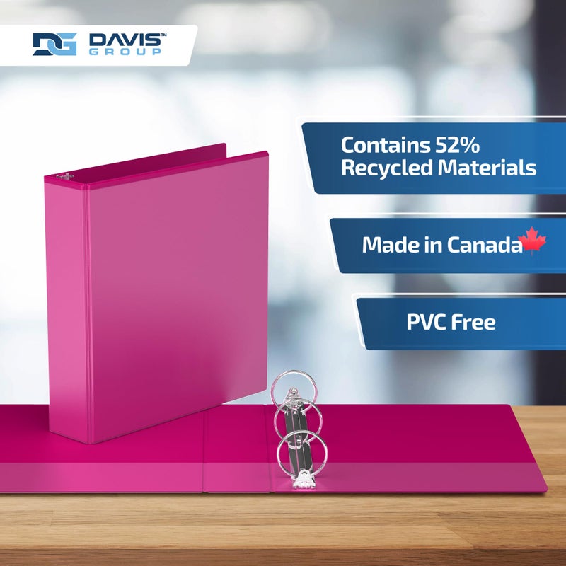 Davis Group Easyview Premium 3-Ring Binders with Clear-View Covers and Round Rings, Binders for School or Office, 2 Inch, Pack of 6, Pink - Image 5